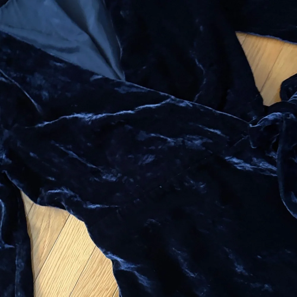 J. Crew Navy Velvet Wrap Dress